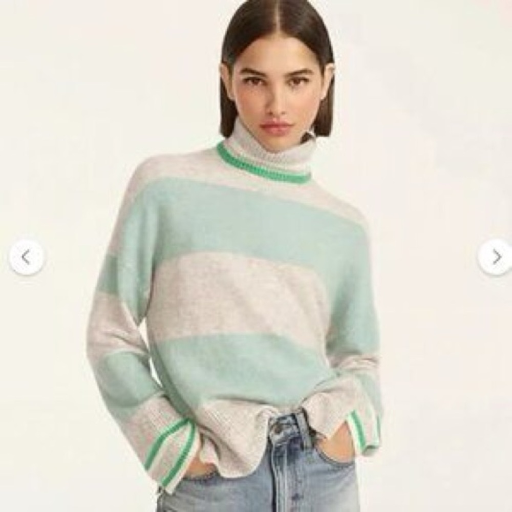J.Crew Supersoft Striped Turtleneck Sweater